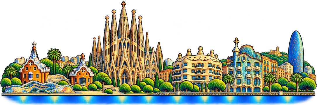 Barcelona city skyline