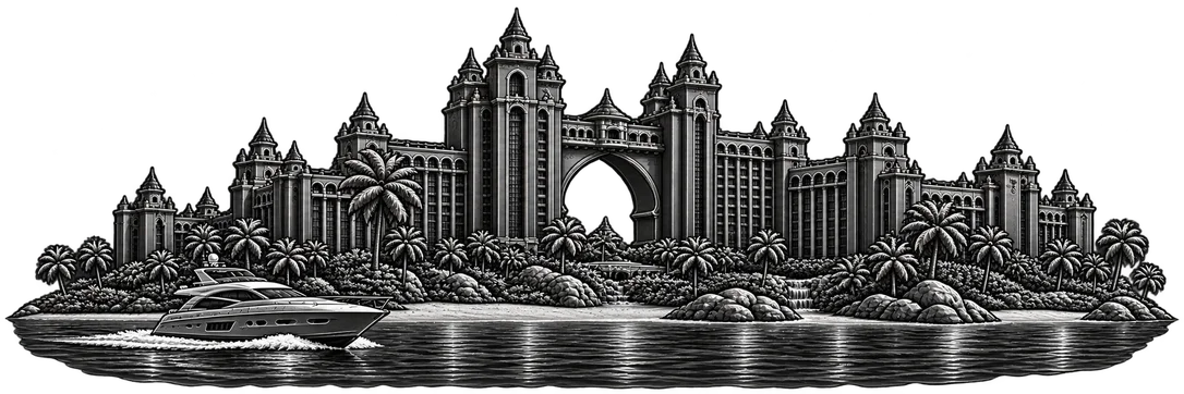 Paradise Island landmark illustration