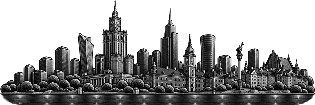 Warsaw city skyline