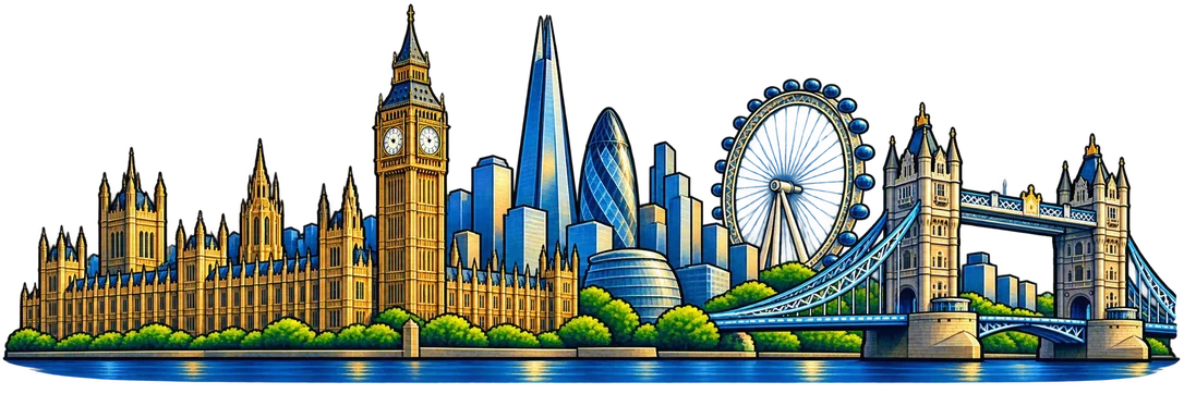 London skyline with Big Ben and Tower Bridge