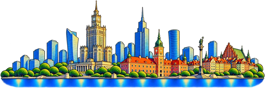 Warsaw city skyline
