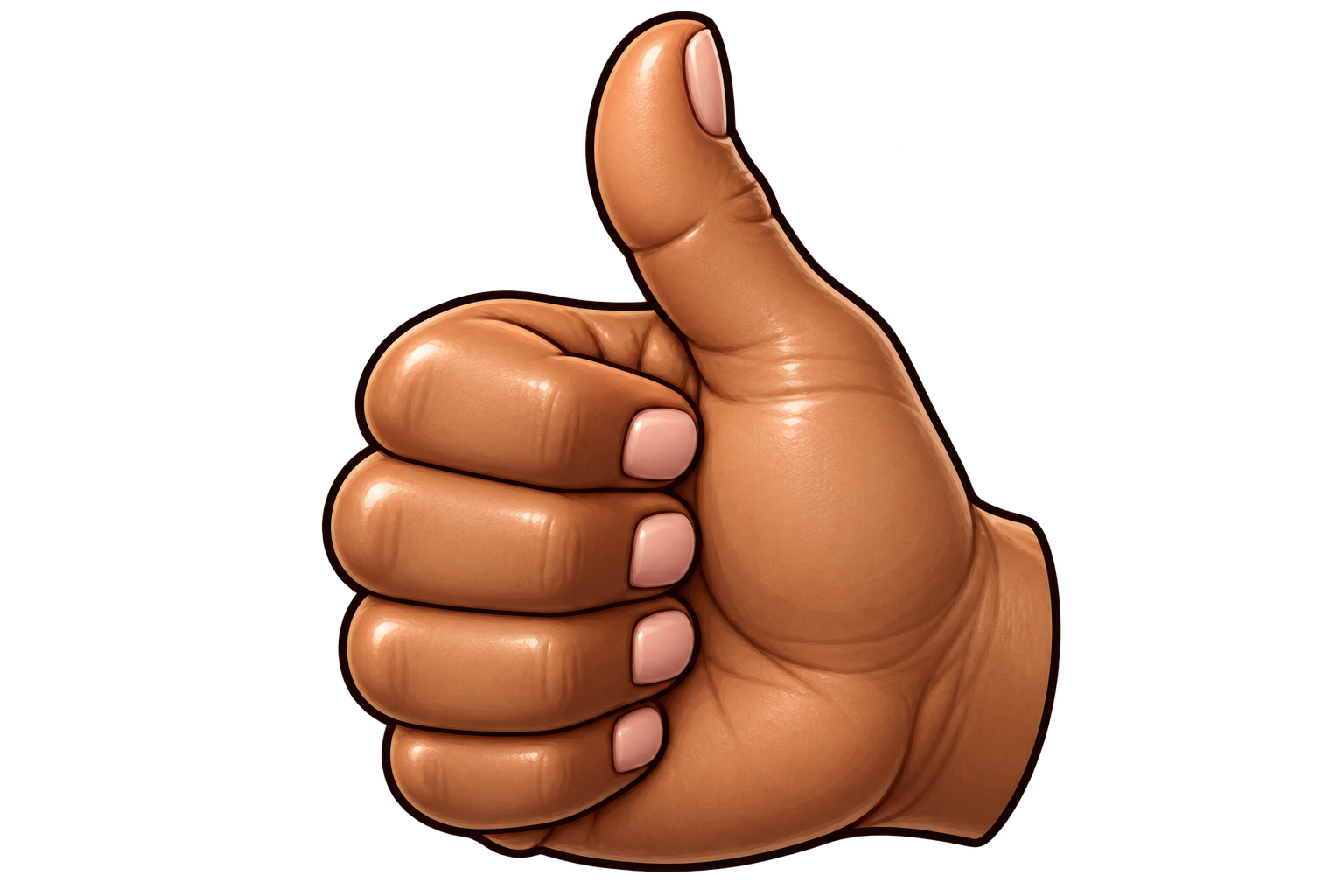 Thumbs Up Side Brown