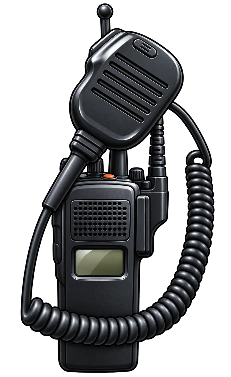 Radio with shoulder microphone