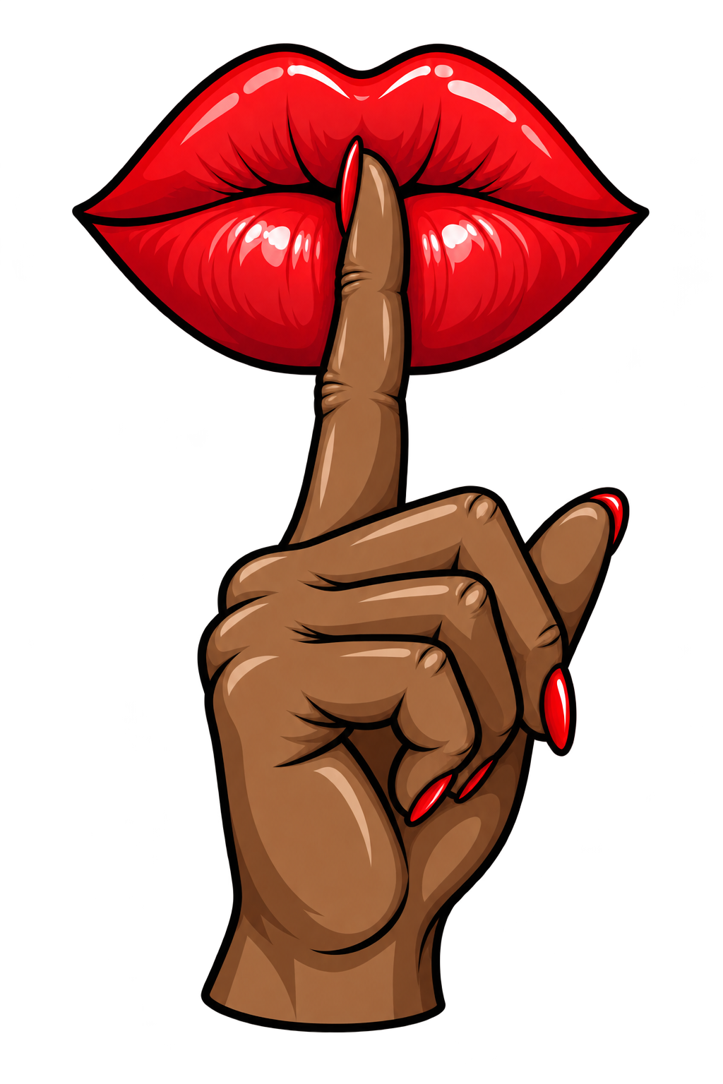 Shh — Red Lips, Dark Hand
